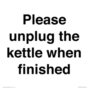 Please unplug the kettle when finished